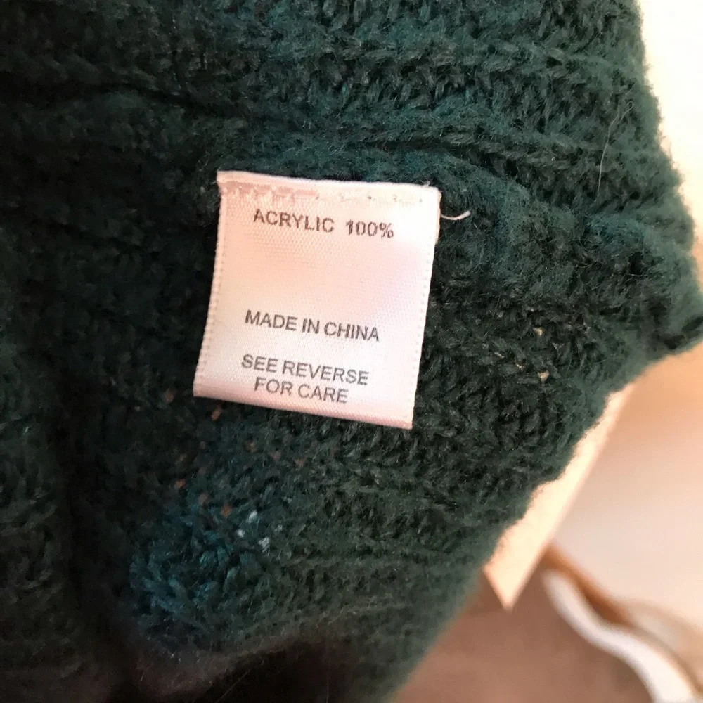 Charlotte Russe Cardigan Sweater Open Front Thick Knit Teal Pockets Medium - Picture 9 of 10